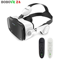 With Headphone BOBOBVR Z4 Leather Virtual Reality Headset Immersive Stereo VR 3D Glasses Cardboard vrbox Smartphone