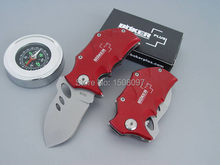 Envío gratis Mini Boker rinoceronte pequeño plegable rojo / azul / negro color cuchillo 55HRC acero inoxidable 440 cuchillos de caza que acampan