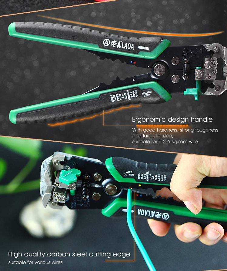 LAOA Automatic Wire Stripper Pliers 22-10AWG Network Tools Stripping Wires Electrician Hand Tool Terminal Crimpping Tool
