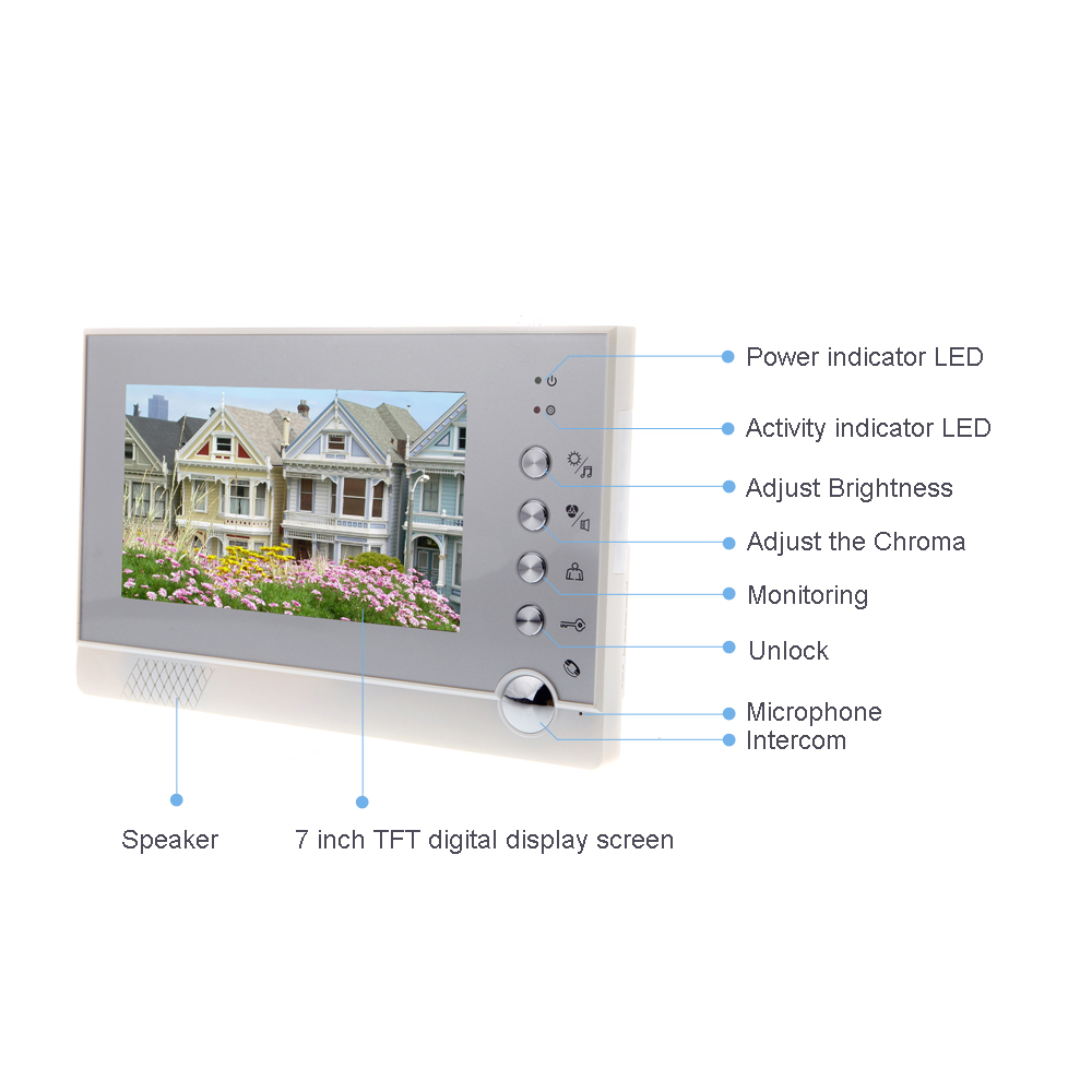 Купить 7 «tft lcd цвет видео домофон домофон домофон дверь Белл системы ...