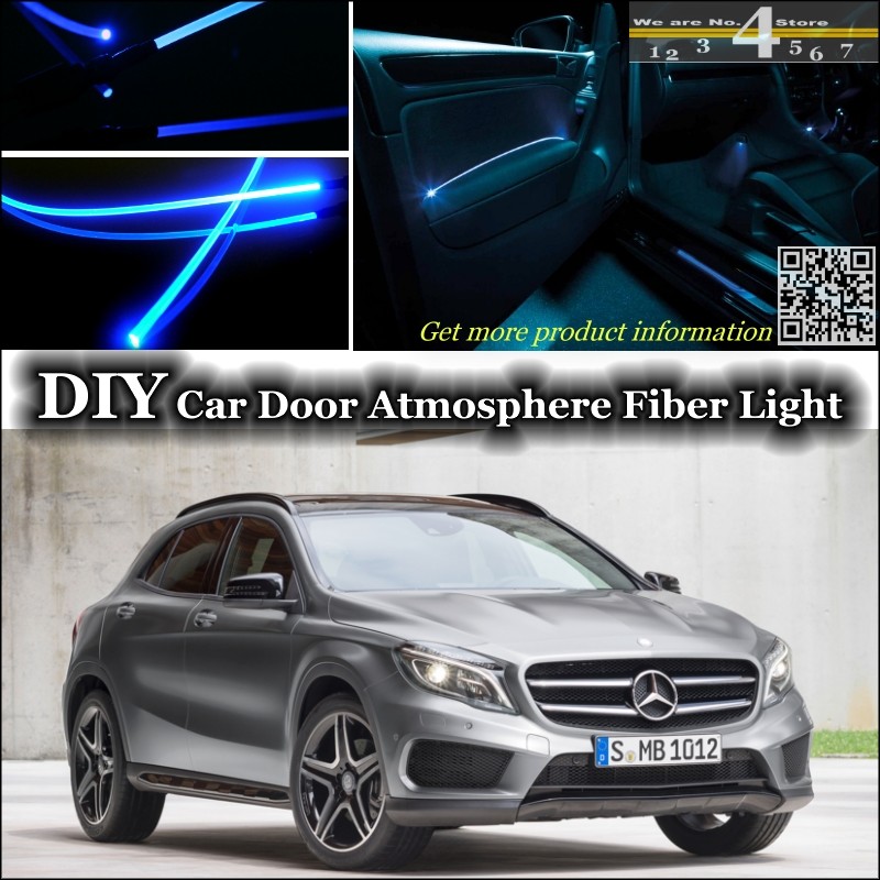 interior Ambient Light Tuning Atmosphere Fiber Optic Band Lights For Mercedes Benz GLA-Class X156 Inside Door Panel illumination