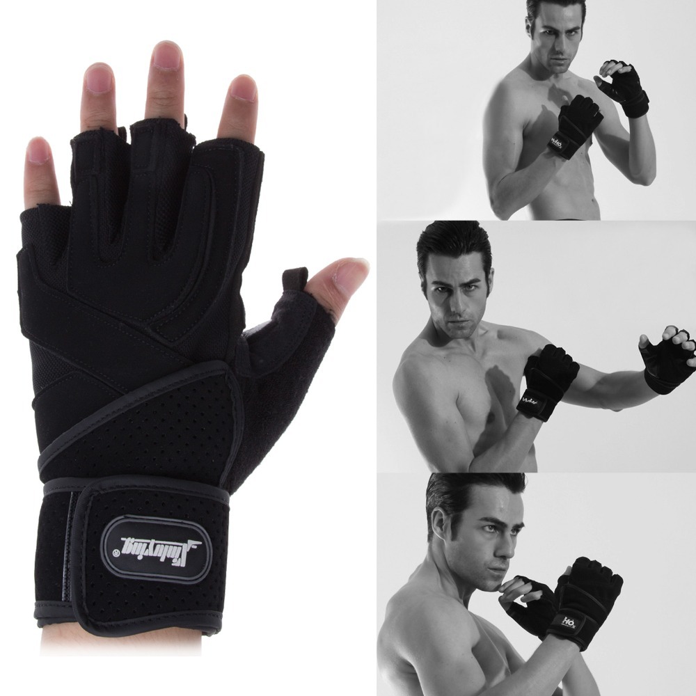 Gym Body Building Training Fitness Gloves 1 Pairs Sports Weight Lifting Exercise Slip Resistant Gloves For