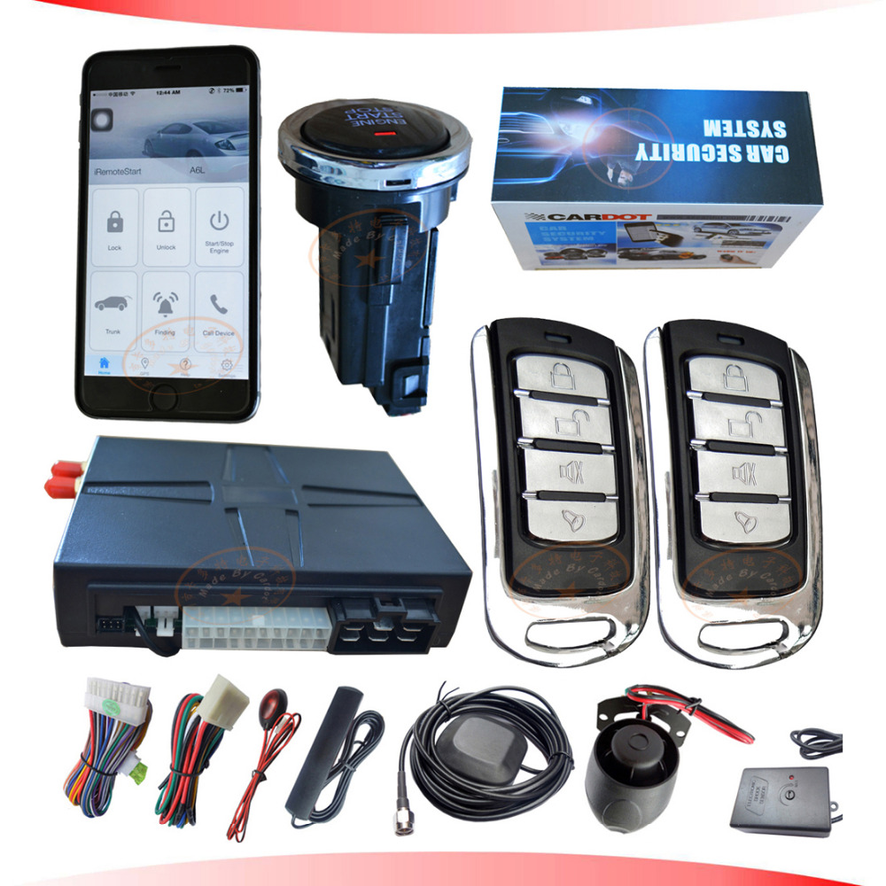 GSM car alarm with GPS tracking,mobile car alarm,remote/push button start modes,SMS alarm
