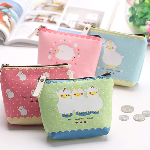 Image of Girl Kid Coin Purse Animal Baby Sheep Zipper Case PU Leather Wallet Bag Pouch 9FUQ