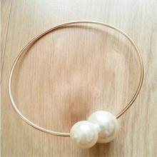 TS 2014 Charming Alloy Round Party Necklaces Women Hot Sale Elegant Double Pearl Imitation Torques Necklaces  13in ST