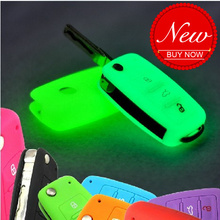 Luminous Silicone car key cover for Volkswagen VW POLO Tiguan Passat B5 B6 B7 Golf MK6 EOS Scirocco Jetta MK5 MK6 Skoda Octavia