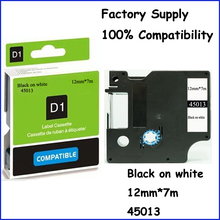 2PCS 45013 Compatible Dymo D1 7m for Dymo Label Maker Labeling Tape Black on White 45013(Factory Supply)