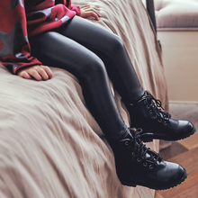 Plus size 2016 high Quality Girls Leggings black Clothing Baby Kids Imitation Leather thin Pants Trousers For Toddler Child