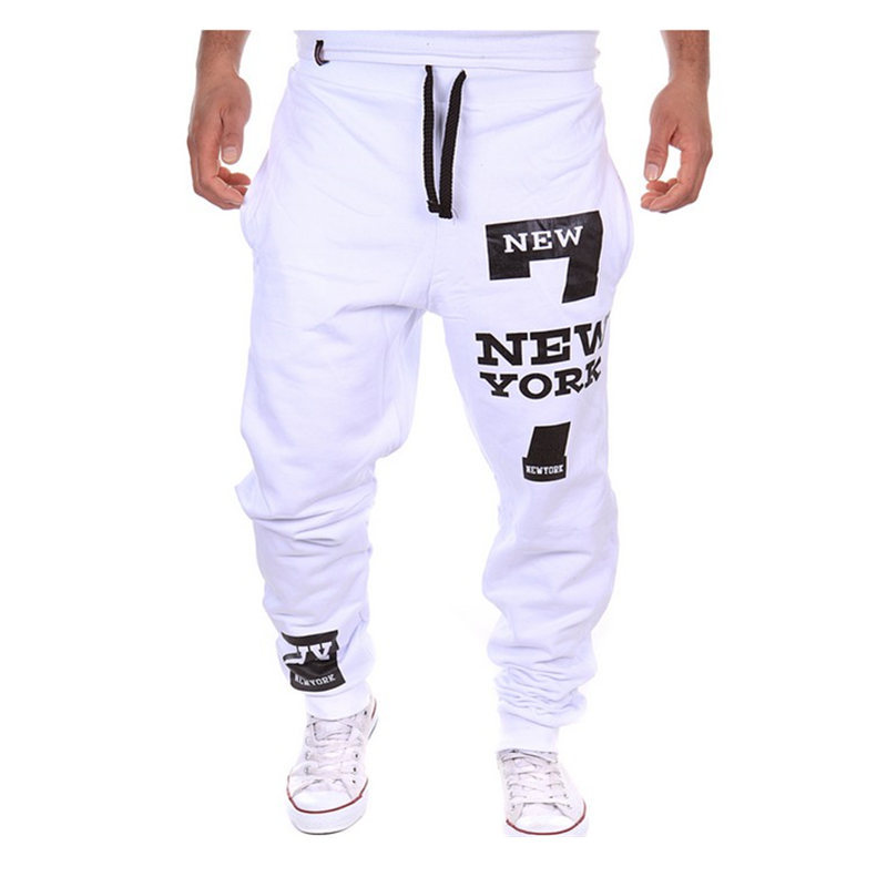 black jogging pants with white stripe