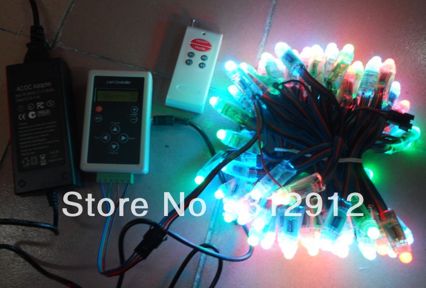 Фотография 96pcs digital rgb pixel node,DC12V,WS2801IC+ WS2801 RF controller+ 12V4Apower adaptor kit