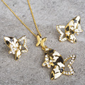 Noble Enamel Esmalte Butterfly Jewelry Set Women Animal Insect African Jewelry Sets Austrian Crystal Costume Dubai