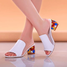 Big Size Sexy Open toe Wedge Slides 2015 Brand High Heels Sandals Platform Flip-flops Summer Shoes for Women Sandals