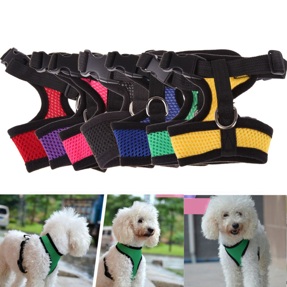 Image of Adjustable Comfort Soft Breathable Dog Harness Pet Vest Rope Dog Chest Strap Leash Set Collar Leads Harness Free Shipping MTY3