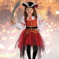 2017 New Halloween Christmas Gift Pirate Costumes Girls Party Cosplay Costume for Children Kids Clothes Performance