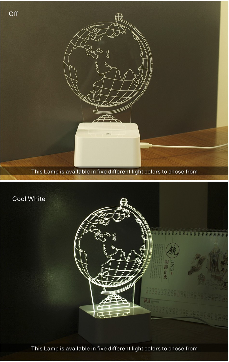 3d Mpara De Mesa USB Globe Lamp (3)