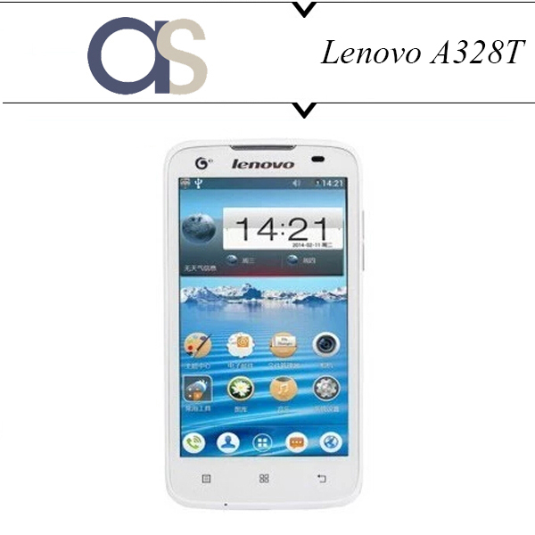 Original Lenovo A328T Cell phones Android 4 4 MTK6582 Quad Core 1 3Ghz 4GROM 4 5