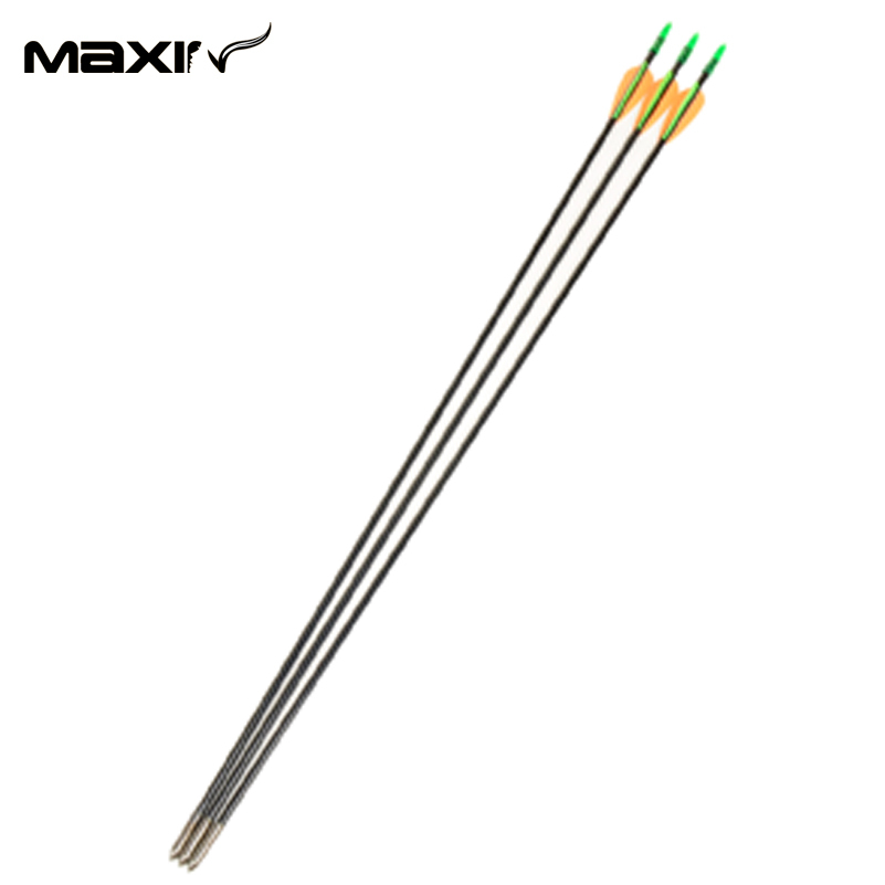 2015 Maxin 30inch Length Arrow 6mm Shaft Fiberglass Plastic Fletching Archery Hunting Arrows For Compound Bow