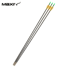 2015 Maxin 30inch Length Arrow 6mm Shaft Fiberglass Plastic Fletching Archery Hunting Arrows For Compound Bow