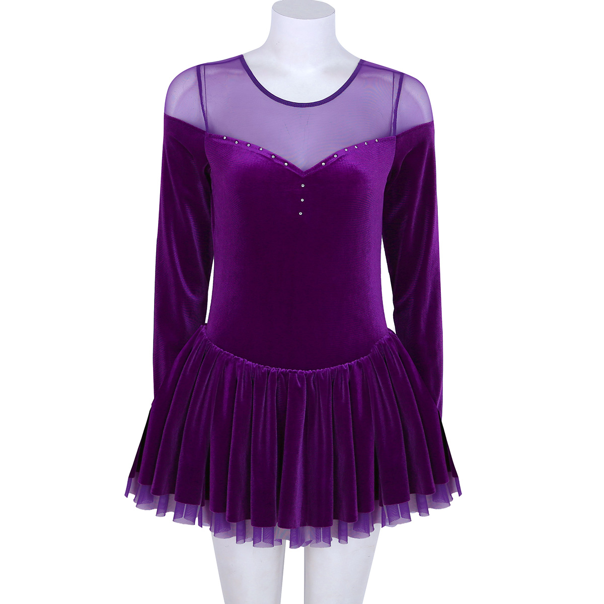 OBEEII Vestito da Balletto Body tut/ù Senza Maniche Danza Ginnastica Leotard con Tulle Gonna