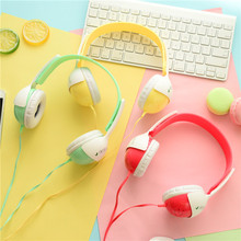 2016 Hotsale Foldable Kids Gift Headset Macaron Headset Cartoon Candy Color Fruit Headphones for Mp3 Smartphone Free Shipping