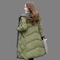 2016Winter New Korean Fashion Ladies Thick Warm Cotton Down Jacket Hooded Slim Large size Stitching Women