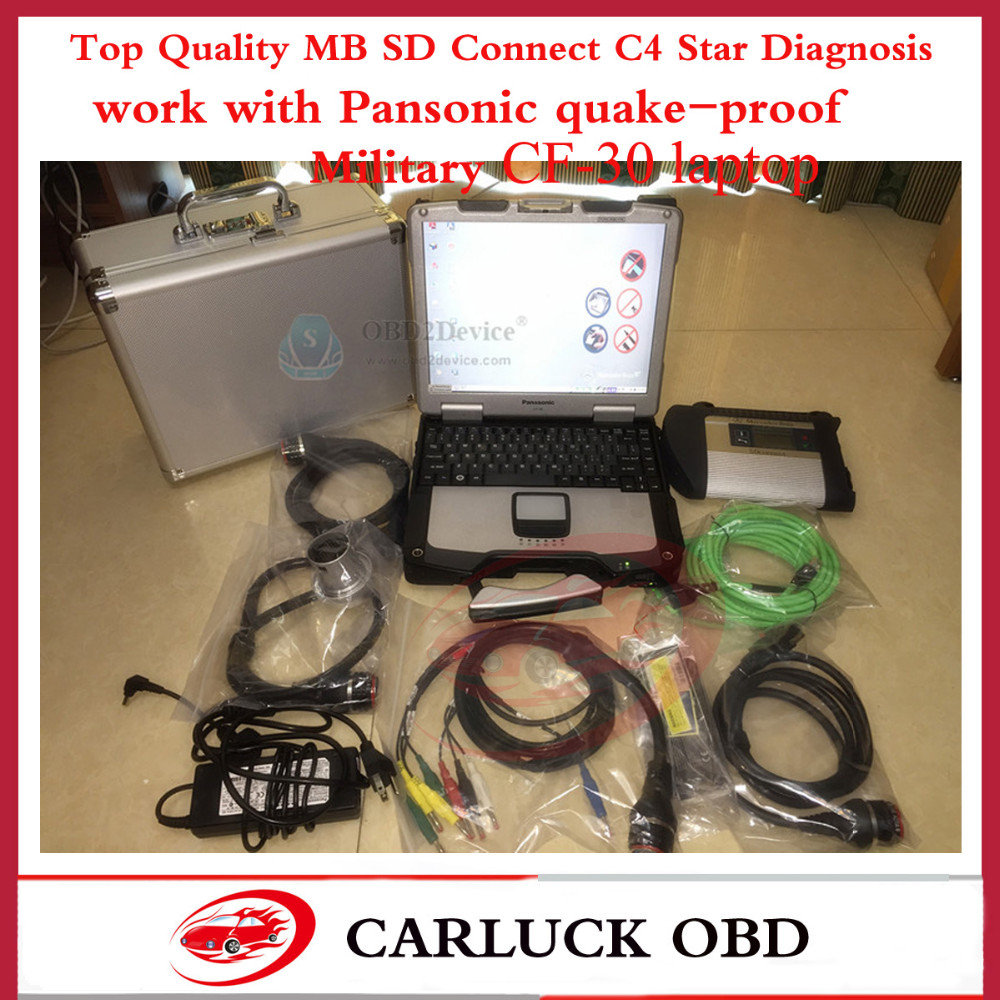 Latest Version 07-2015 SD CONNECT C4 Star Diagnosis C4 (12V + 24V) + WIFI and HDD in Pansonic Military CF-30 DHL free shipping