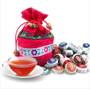 Hot Sale Ten Kinds Flavors Pu Er Total 50 Grain Mini Small Bowl Puer Tea Gift