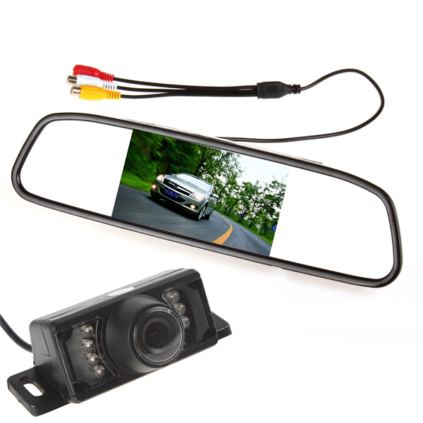 Image of Car Parking Kit With 4.3" TFT LCD Display Car Monitor Rear View Mirror Monitor + 7 IR Night Vision RearView Reverse Car Camera