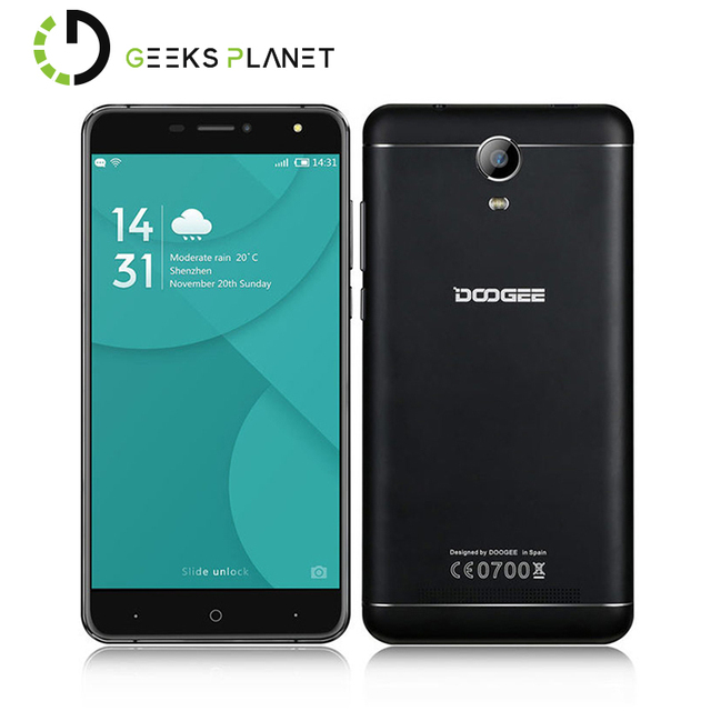 DOOGEE X7 PRO Мобильного Телефона MTK6737 1.3 ГГц Quad Core 2 ГБ RAM + 16 ГБ ROM 6.0 Дюймов IPS HD Экран Android 6.0 4 Г LTE 2.5D смартфон