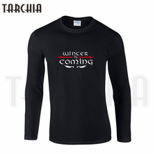 TARCHIIA Brand Eur Size Long Sleeve Tee Game of Thrones Winter Is Coming STARK Print Men’s T-Shirt 100% Cotton Plus Size Homme