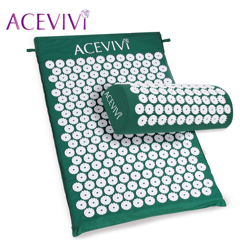 Image of ACEVIVI Massager cushion Acupressure Mat Relieve Stress Pain Acupuncture Spike Yoga Mat with Pillow Drop shipping 31