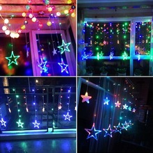 Star LED Fairy Lights Curtain Home Holiday Garland Party Christmas Wedding Decoration String Luces Decorativas 220V Led Strip