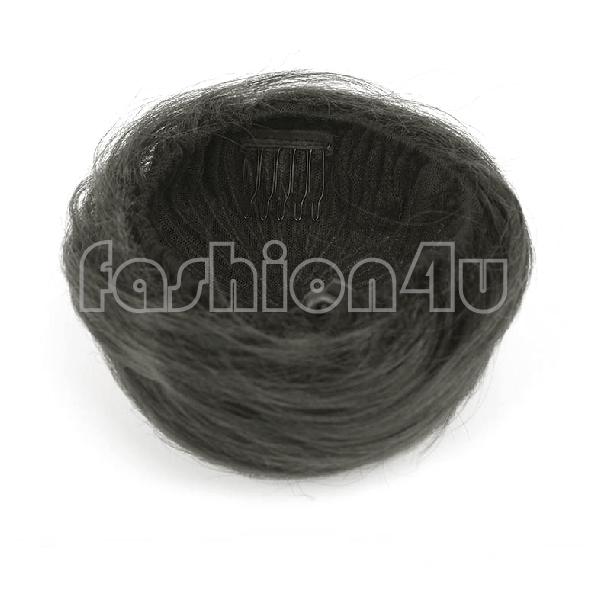 Eq7446 волос булочка прически шнурок chignon парики scrunchie черный