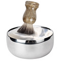 Fashion Men 1set Stainless Steel Double Layer Shaving Mug Lid Bowl Cup For Shave Brush New