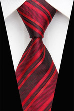 NT0459 2014 New Fashion Classic Tie Polyester Black Red Stripes Jacquard Woven Men s Accessories Formal
