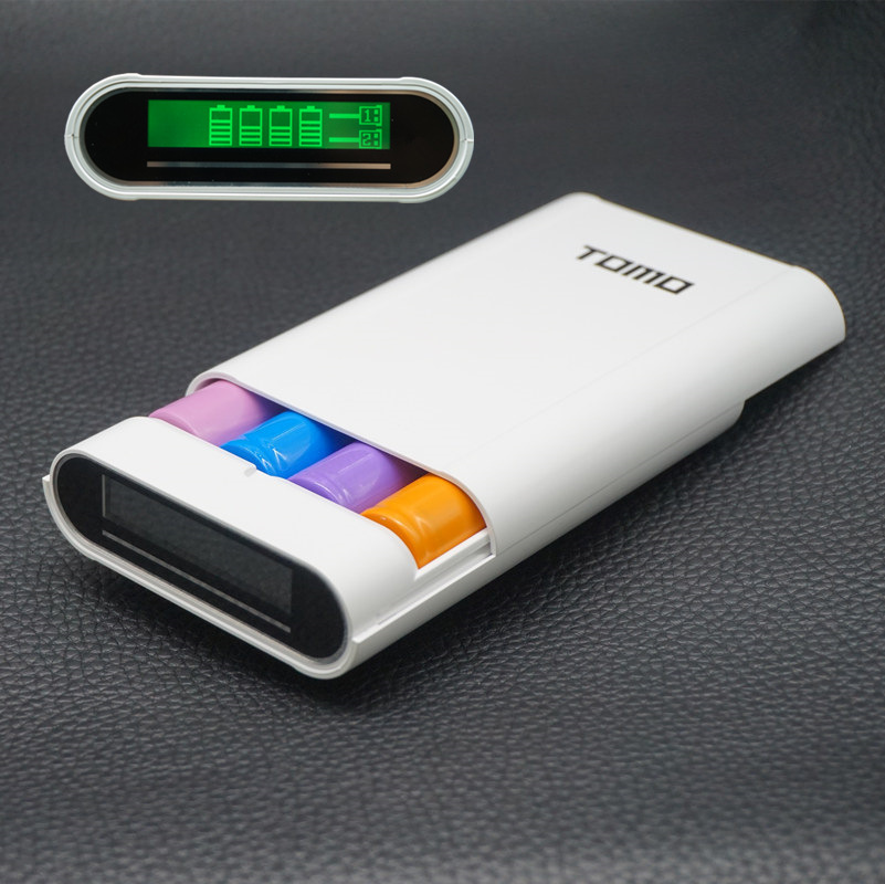 Image of TOMO multi function power bank 18650 battery case 2A output 18650 charger DIY high capacity display power bank for pad cellphone