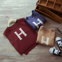 2016 spring and autumn new children’s knitted vest sweater boys and girls fashion personality letter sweater vest tops tees