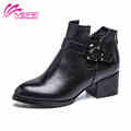 MeiRie S 2016 winter new pattern women boots PU leather shoes square heel Martin fashion boots
