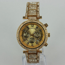 China air express hot women rhinestone dress watches analog quartz ladies full steel wristwatches 18k gold