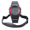 Chest Strap Pedometer Heart Rate Calories Digital Sports Watch with LCD Monitor Exercise Memory Mode Stopwatch