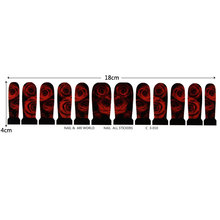 Black Red Color Nail Art Stickers Decals Full Cover Watermark Nail Sticker Sexy Beauty Leopard Styling