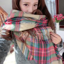 High Quality Lady Women Cozy Mini Blanket Oversized font b Tartan b font Scarf Twine Shawl