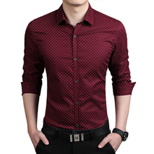 New 2015 Men’s Shirts Casual brand slim fit designer print Shirts men green Fashion Clothing