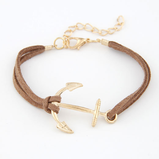 Image of Anchor Bracelets for Women Men Jewelry Bijoux 2016 Fashion Rope 8 Leather Charm Bracelets & Bangles Vintage Wrap Pulsera Mujer