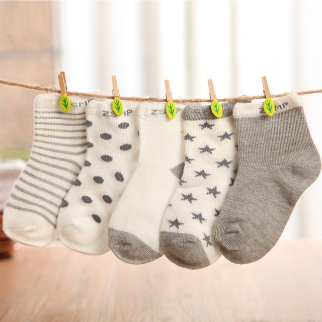 10 шт./лот = 5 пара хлопка носки оптово-новорожденный пола носки девушка и мальчик короткие носки