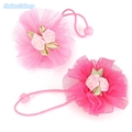 20pcs lot Korea Style Kids Floral Elastic Hair Bands Sequin Lace Pearls Ponytail Holders Girls Hair