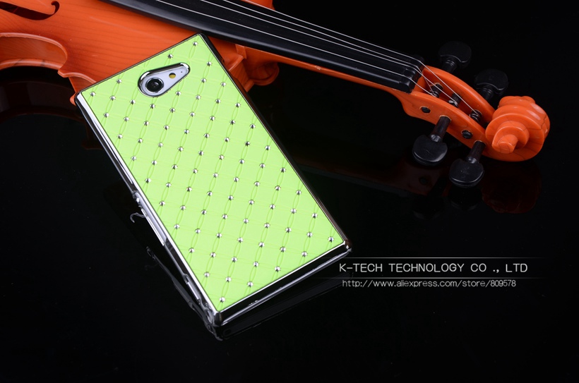 Shining Rhinestone Diamond Rubberized Matte Cover With Silver Chromed Skin Case For SONY XPERIA M2 Aqua S50h Mobile Phone Bags Shining Rhinestone Diamond Rubberized Matte Cover With Silver Chromed Skin Case For SONY XPERIA M2 Aqua S50h Mobile Phone Bags