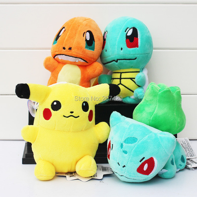 6 ''15 см 4 шт./компл. Пикачу Bulbasaur Charmander Squirtle Мягкие Чучела Плюшевые Игрушки Куклы Для Детей Подарок