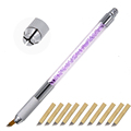 Wholesale stainless steel permanent makeup manual tattoo microblading pen with 10pcs microblading blades free shipping