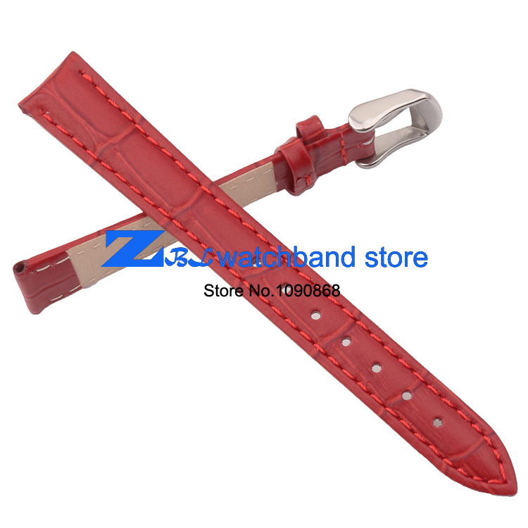 Red female watch belt strap wristwatches band Genuine leather watchband  12mm 14mm 16mm 18mm  20mm
